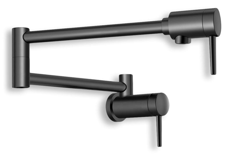 Contemporary Wall Mount Pot Filler, Matte Black Q0596