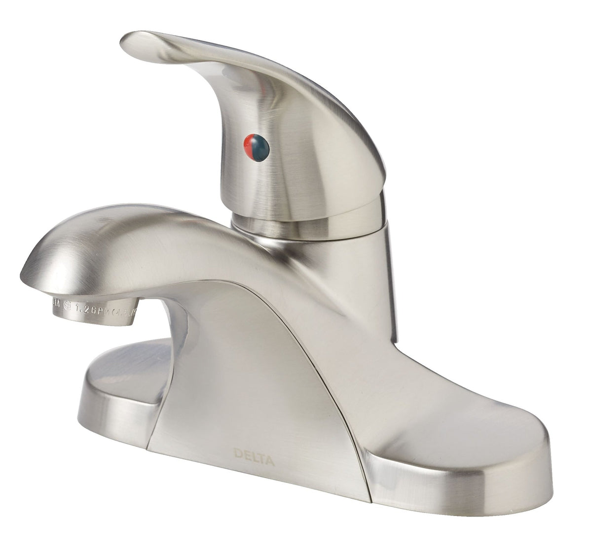 Faucet Principals Single Handle 4-in Centreset Bathroom Sink Faucet, WaterSense Certified, Brushed Nickel