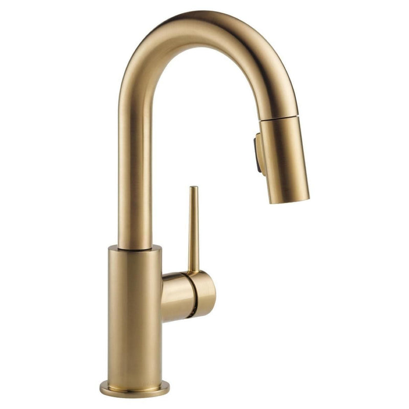 Trinsic 1-Handle Pull-Down Bar/Prep Faucet, Champagne Bronze A0359