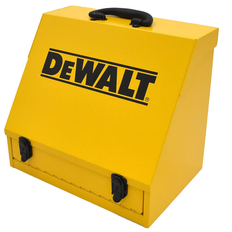 Handheld Steel Shop Tool Box with Lid & Handle, Yellow, 15-in S4305