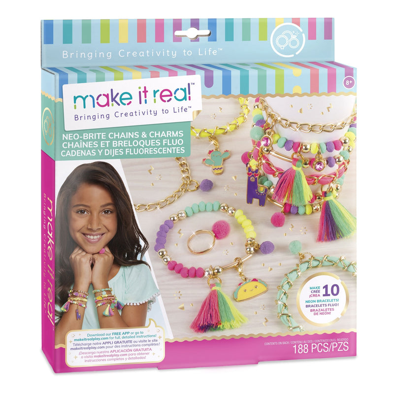 DIY Customizable Friendship Bracelete & Charms, Multi-Coloured, 188-pk, for Arts & Crafts/Birthday Favour G1426