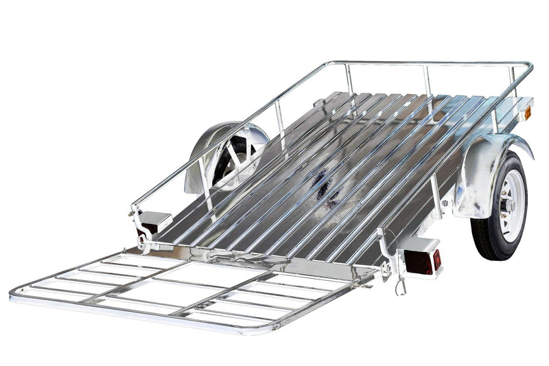 4x6-ft Single-Axle Open Rail Galvanized Utility Trailer P7244