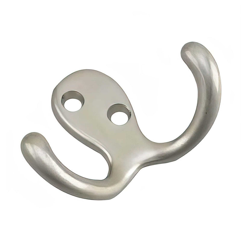 Double Wardrobe Hook, Brushed Nickel, 4pk W1687