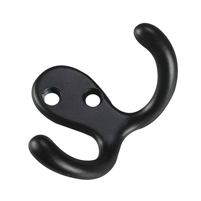 Double Wardrobe Hook, Matte Black, 4pk H9543