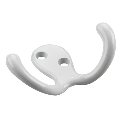 Double Wardrobe Hook, White, 4pk J0503