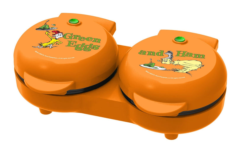 Dr. Seuss Dual Non-Stick Mini Grill & Griddle, 1100 W, Orange U3767
