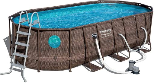 18' x 9 'x 48' above ground swimming pool Set with metal frame home swimming pool sand filter pump, skimmer and vacuum Q5657