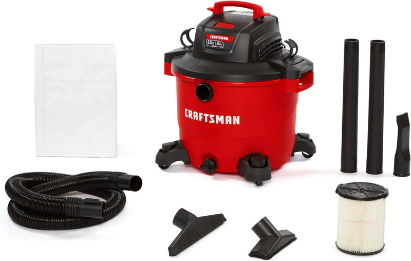 16 Gallon 6.5 Peak HP Wet/Dry Vac, Heavy-Duty Shop Vacuum M1351