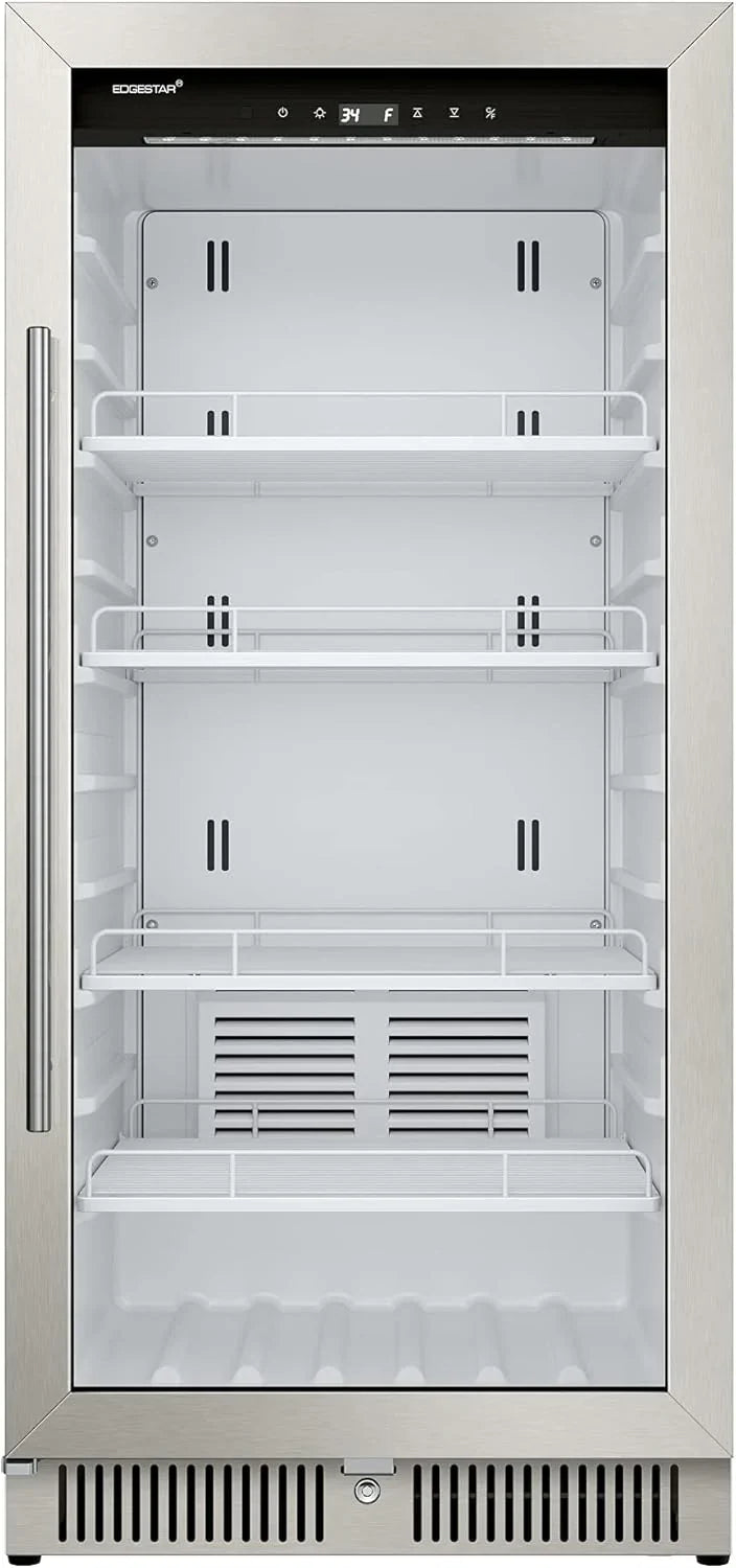 22" Wide 10.1 Cu. Ft. Commercial Beverage Merchandiser – Stainless Steel, Temp Alarm, Reversible Door D898