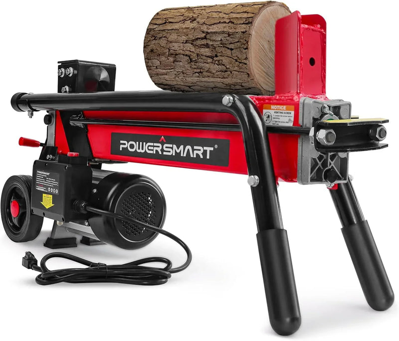 Electric Log Splitter 7-Ton - Efficient Wood Splitter with 3500 Motor Speed, 15 Amp, Horizontal Full Beam Design and Steel Wedge for Firewood & Kindling Cutting G8347