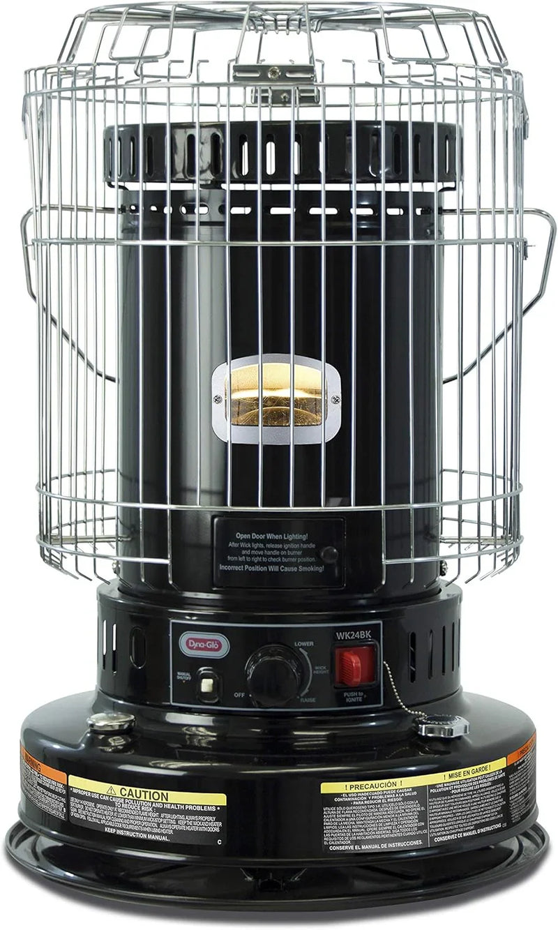 Dyna-Glo WK24BK 23,000 BTU Indoor Kerosene Heater, No Electricity Needed, Black S2203