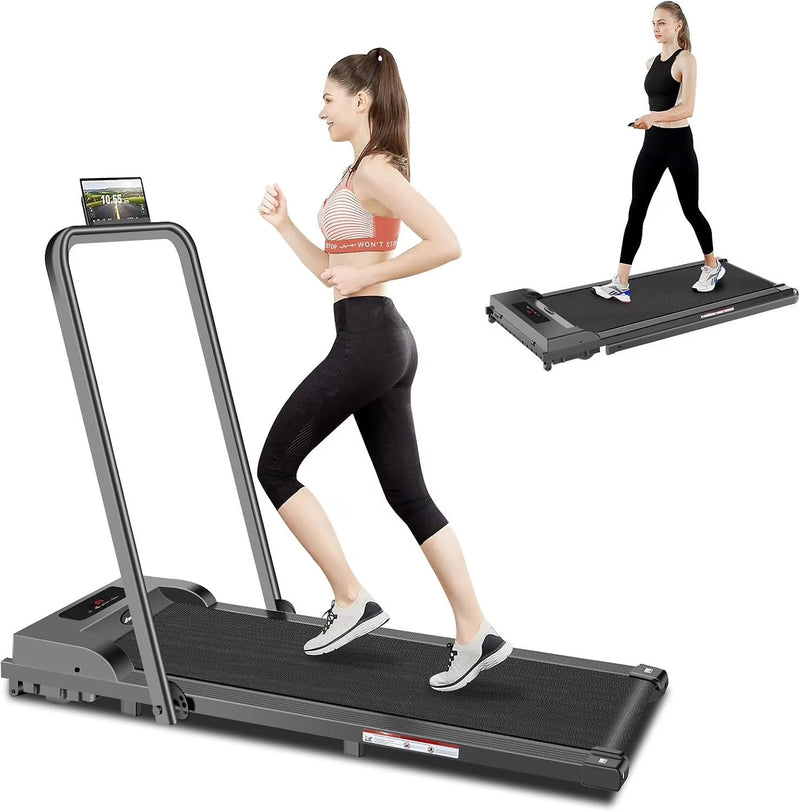 2 in 1 Walking Pad Treadmill, Foldable Treadmills with Handle Bar, 2.5HP Portable Folding Treadmill with Remote Control, Under Desk Treadmill for... V0543