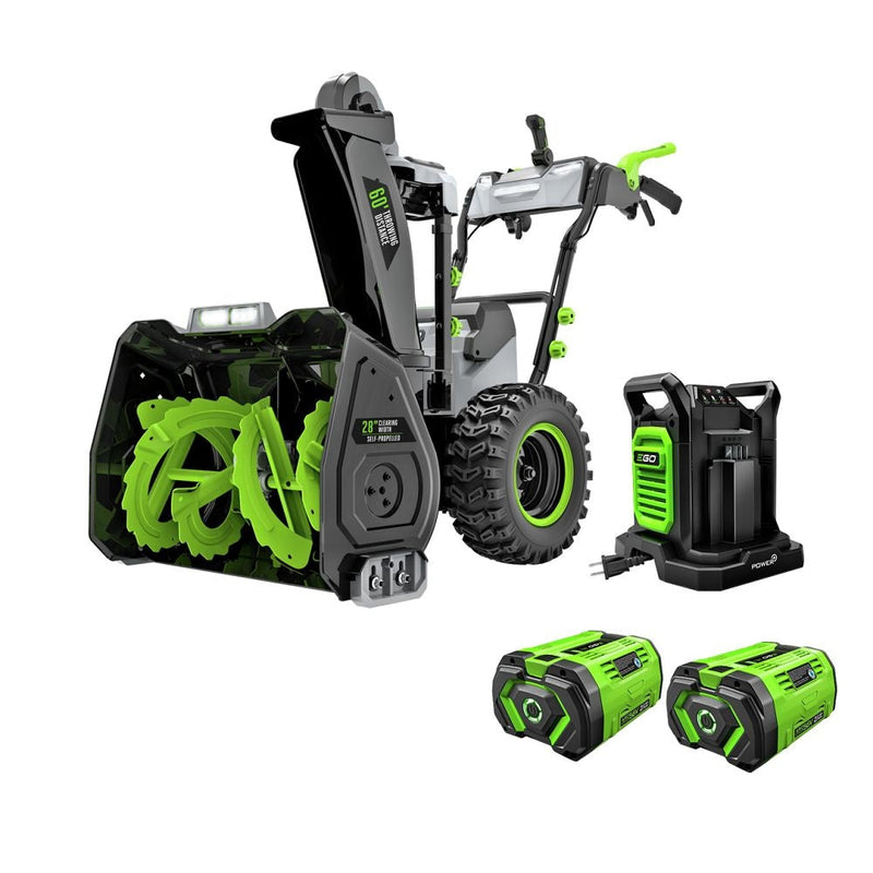 56V Brushless Cordless 28-in Self-Propelled 2-Stage Peak Power Snowblower with (2)12.0Ah Batteries and Dual Port Charger J0616