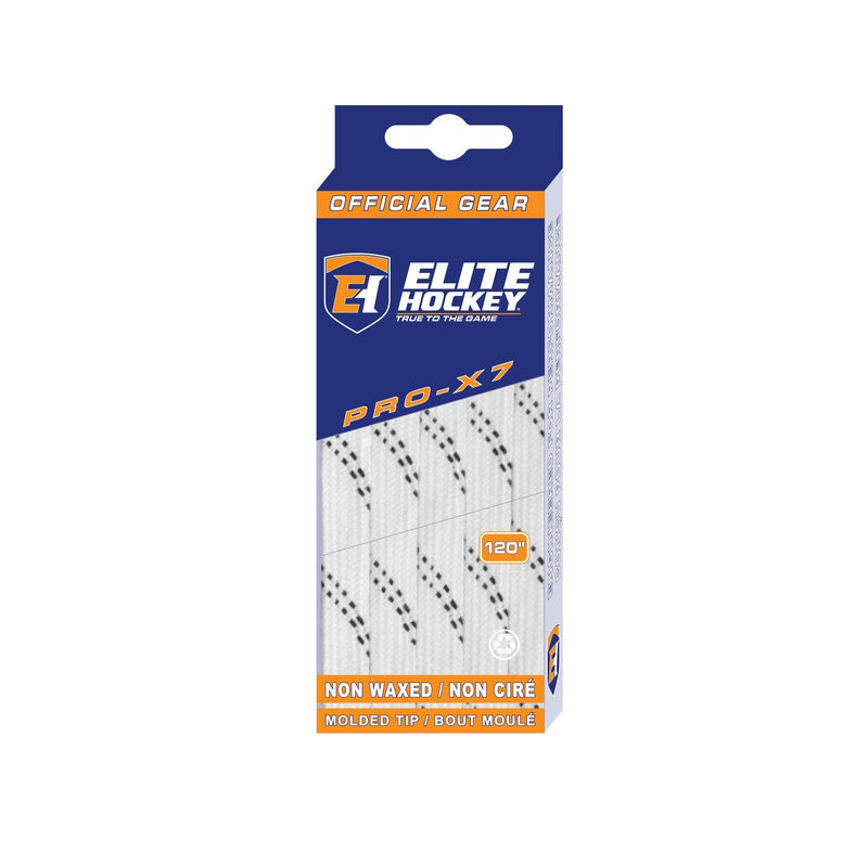 Hockey Pro-X7 Skate Laces, Non-Waxed, White, Assorted Sizes Z6450