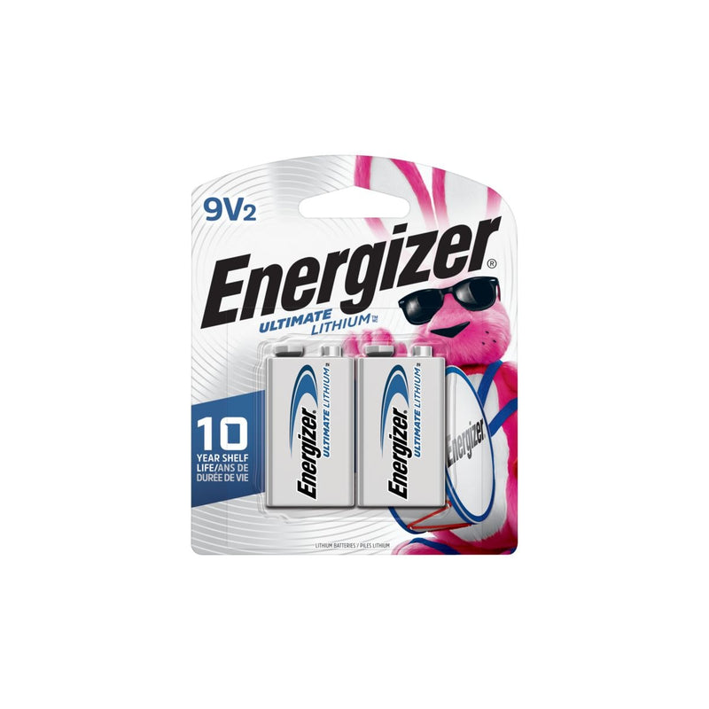 2-pk 9V / 9 Volt Lithium Batteries, EZ Turn Lock, PowerSeal E3776