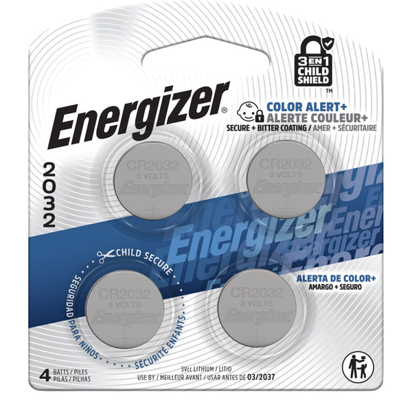 4-pk CR2032 3V / 3 Volt Lithium Coin Cell Batteries, Long Lasting N2787