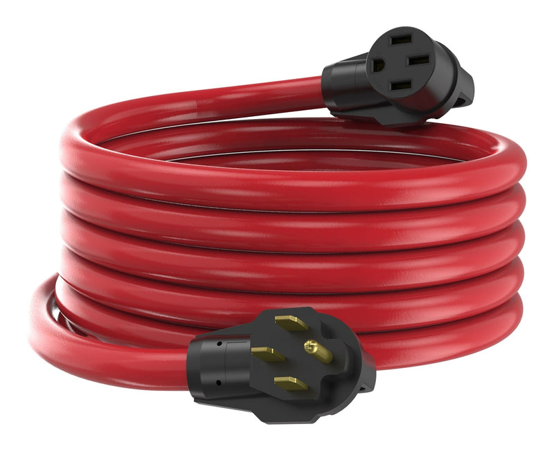 50A 25-ft Single-Outlet RV & EV Extension Cord, Red I5882