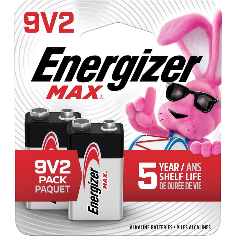 Max 2-pk 9V / 9 Volt Alkaline Batteries, Long Lasting, All Purpose Z1330