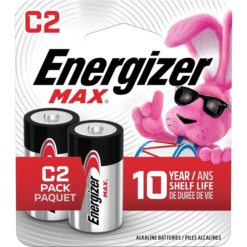 Max 2-pk C Alkaline Batteries, Long Lasting, All Purpose D6819