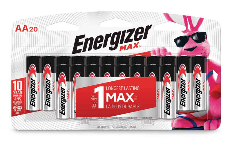 Max 20-pk AA Alkaline Batteries, Long Lasting, All Purpose Z8290