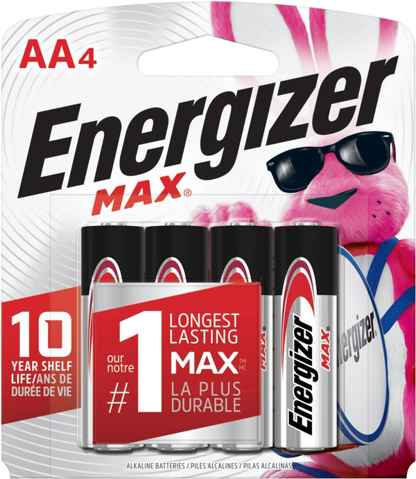 Max 4-pk AA Alkaline Batteries, Long Lasting, All Purpose Z0021