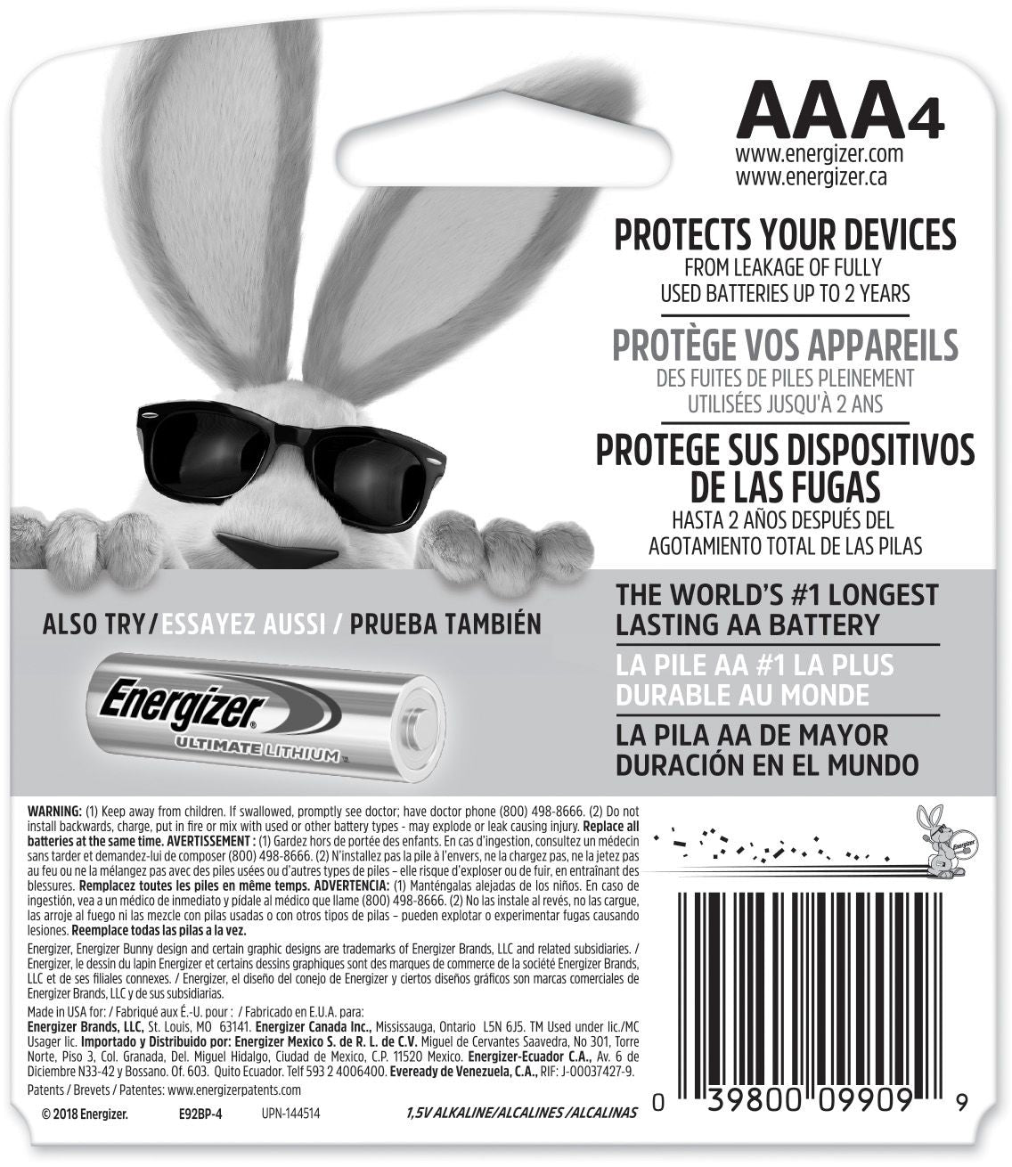 Max 4-pk AAA Alkaline Batteries, Long Lasting, All Purpose