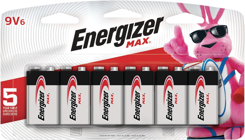 Max 6-pk 9V / 9 Volt Alkaline Batteries, Long Lasting, All Purpose L9932