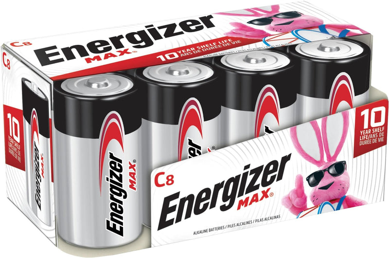 Max C Batteries, Long Lasting, All Purpose, Alkaline, 8-pk D7473