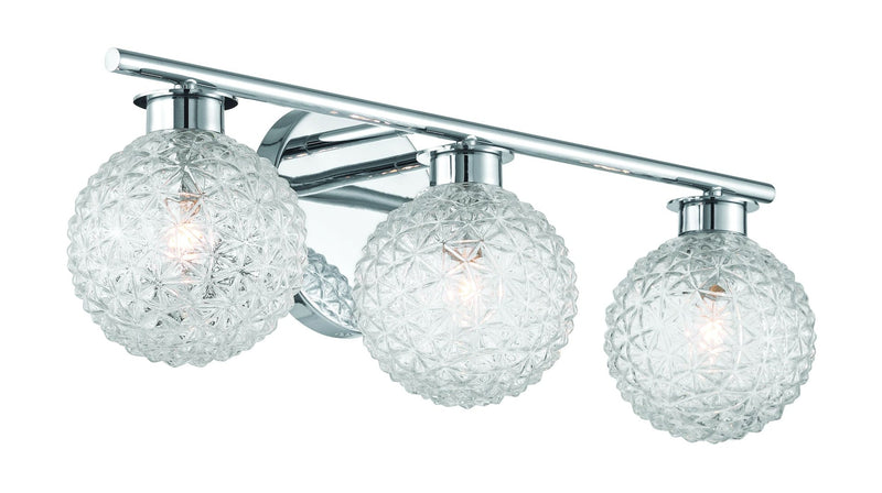 3-Light Chrome Vanity Light with Diamond Shades F6118