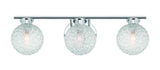 3-Light Chrome Vanity Light with Diamond Shades