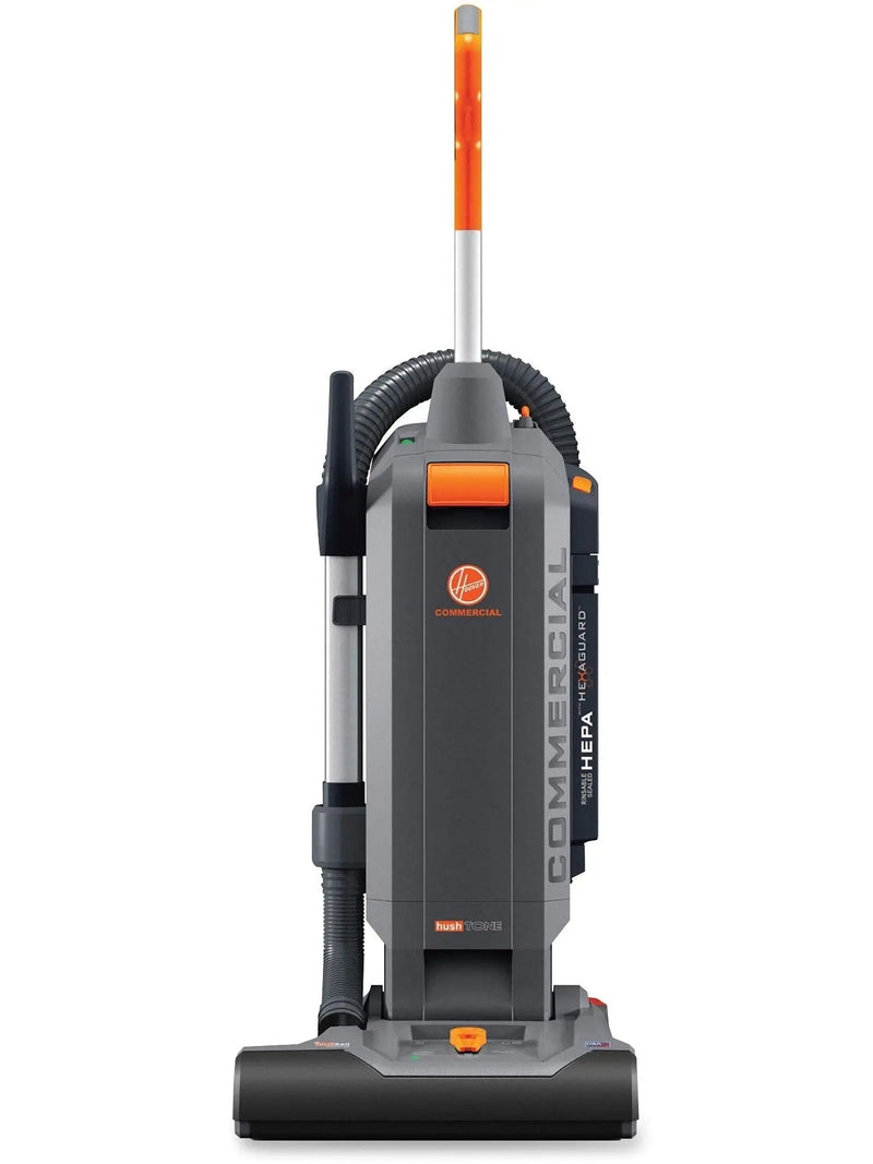 Hoover Commercial HushTone Upright Vacuum Cleaner, 15 inches with Intellibelt, For Carpet and Hard Floors, CH54115, Gray O8310