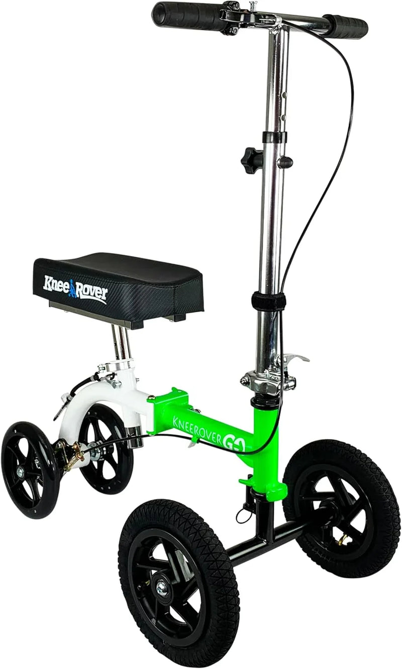 Hybrid - Most Compact All Terrain Knee Scooter for Adults for Foot Surgery Heavy Duty Knee Walker for Broken Ankle Foot Injuries Recovery Leg Scooter Best Knee Crutch Alternative (Green) K9286