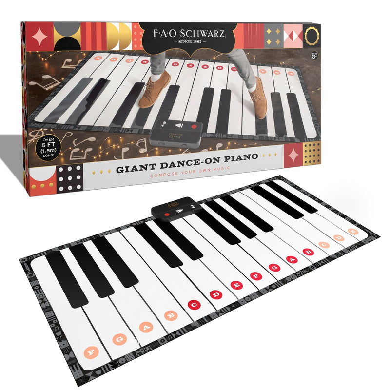 Toy Piano Dance Mat, 69x31, White/Black G6472