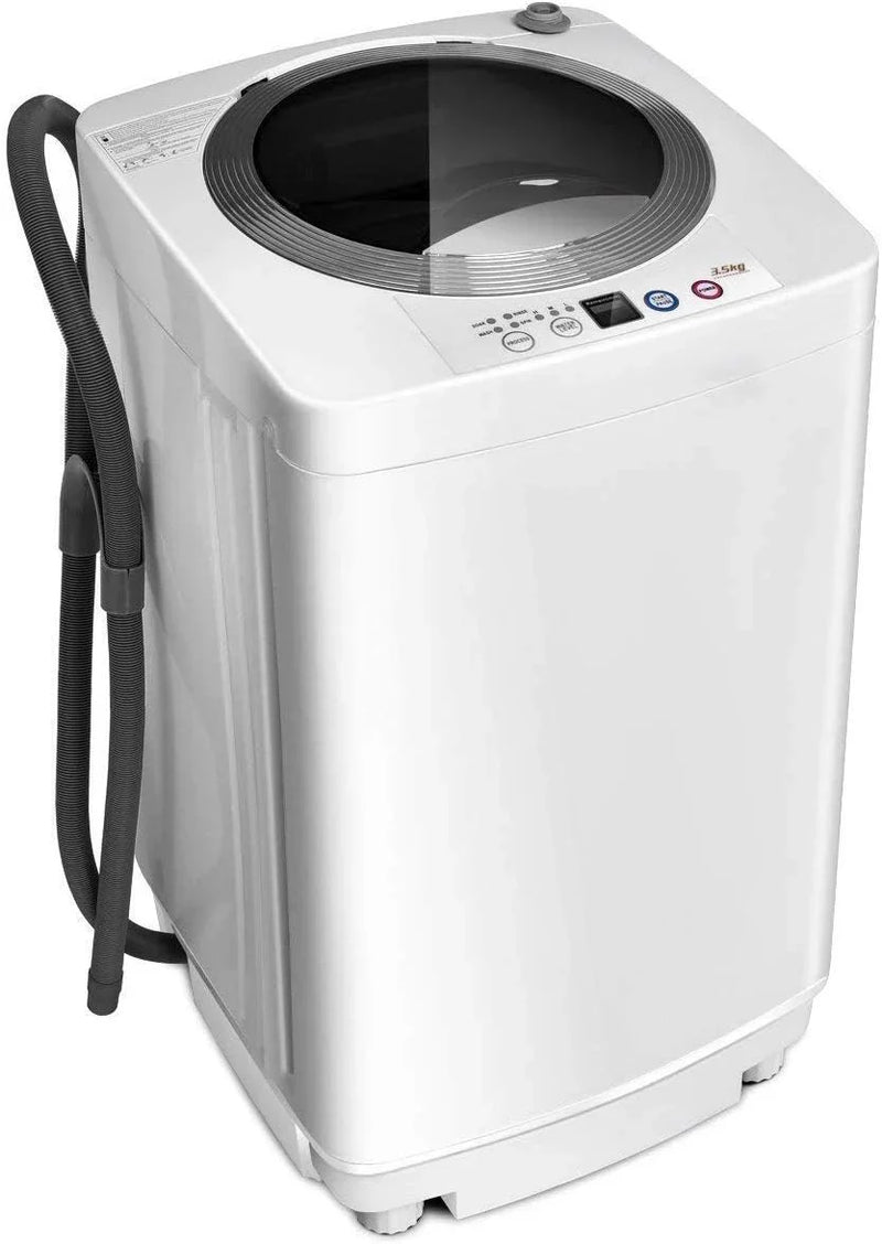 Portable Washing Machine, Full Automatic Washer and Dryer Combo, with Built-in Pump Drain 8 LBS Capacity Compact Laundry Washer Spin Dryer for Apartment RV Dorm Q766