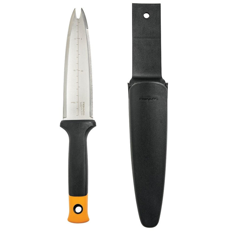 Stainless-Steel Dual-Edged Garden Hori Hori Knife with Sheath J7352