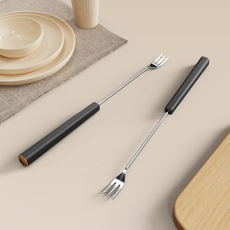 Fondussimo Fondue Forks, 12 Piece, Black T5052