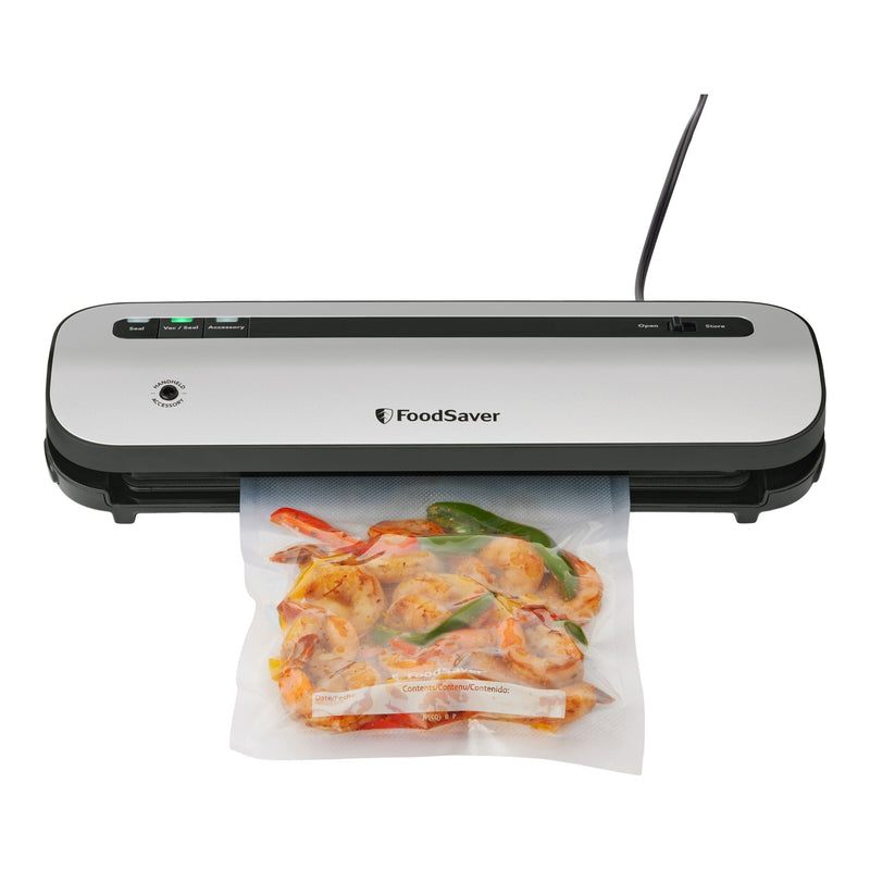 VS1230 Space Saving Vacuum Sealer with Bags & Roll, Stainless Steel S3090