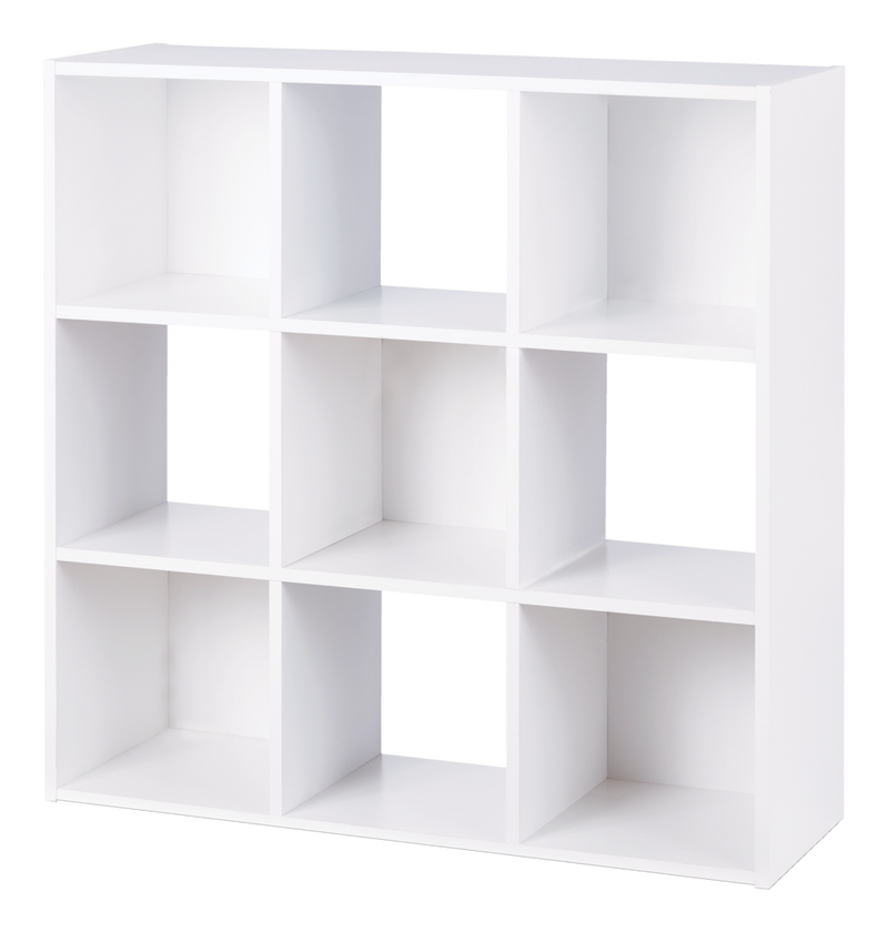 9-Cube Storage Organizer, Bookcase/Bookshelf, White C1219