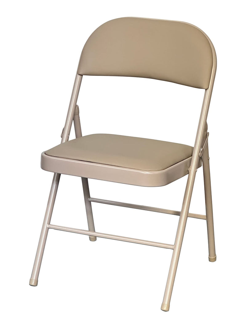 Beige Indoor Padded Vinyl Folding Chair G8877