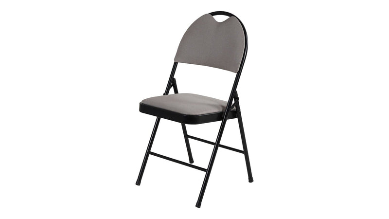 Fabric Folding/Compact Chair, Beige Fabric & Black Frame M1959