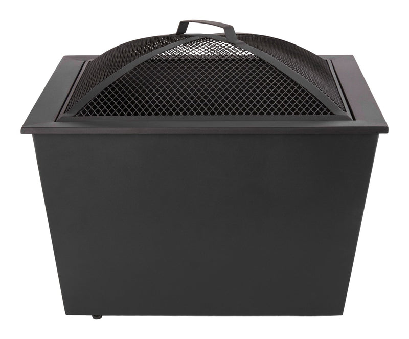 Lyall Square Outdoor Wood Firepit, 20-in, Black V1828