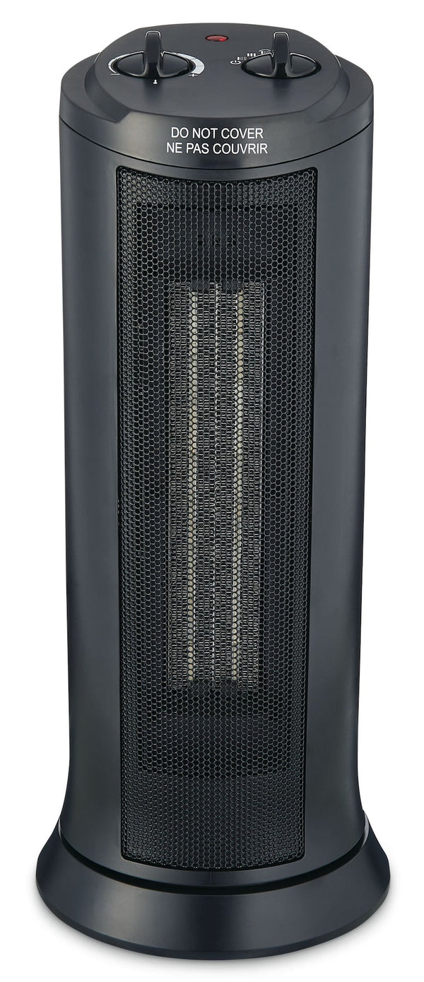 Oscillating Tower Ceramic Space Heater withThermostat, 1500W, Black M8679