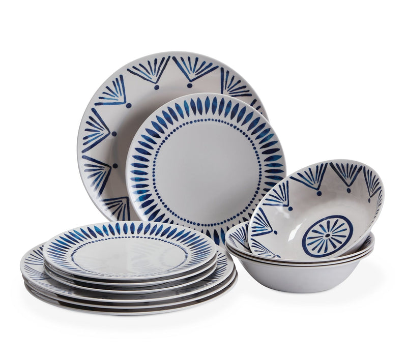 Patio Dinnerware Set, 12-piece, Blue M1977