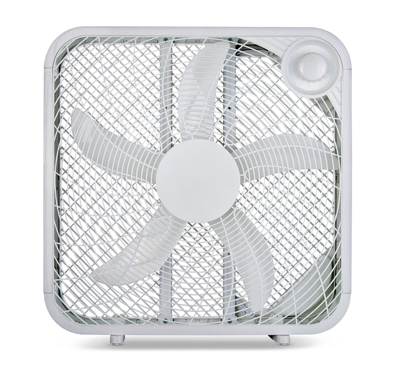 Plastic 5-Blade Portable Box/Floor Fan, 2-Speed, White, 20-in W0354