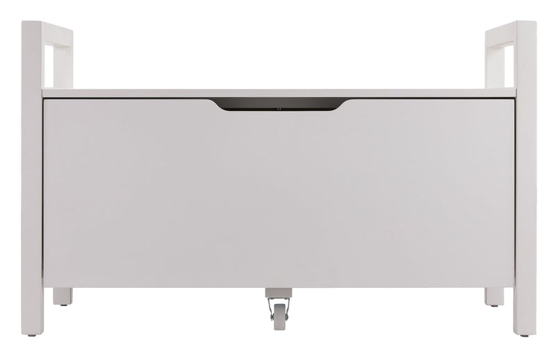 Pull-Out Storage Bench with Cut-out Handles, 36 x 17 x 22-in, White E1147