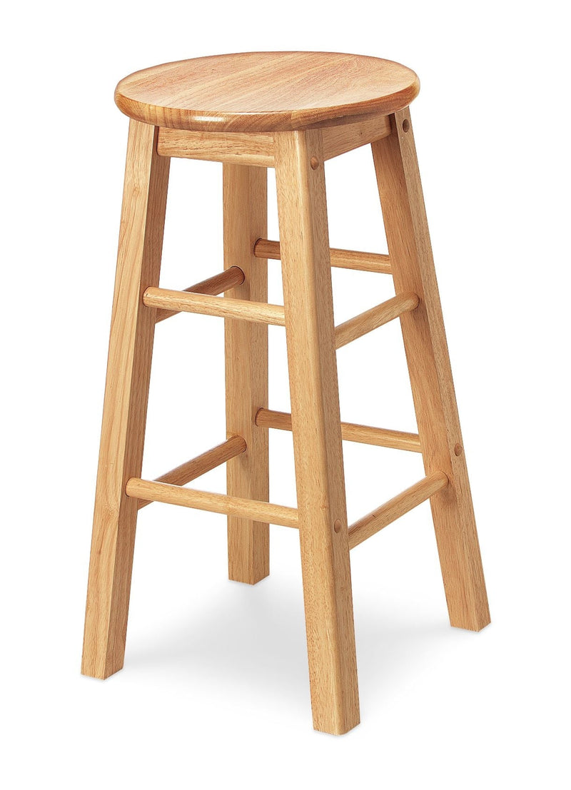 Solid Wood 24" Bar Stool Armless Backless, Natural Finish U8847