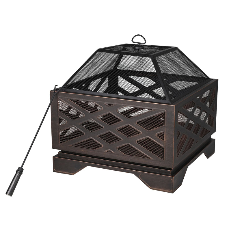 Square Heavy Duty Patio Fire Bowl/Fire Pit Cover, 31 x 31 x 24-in D4806
