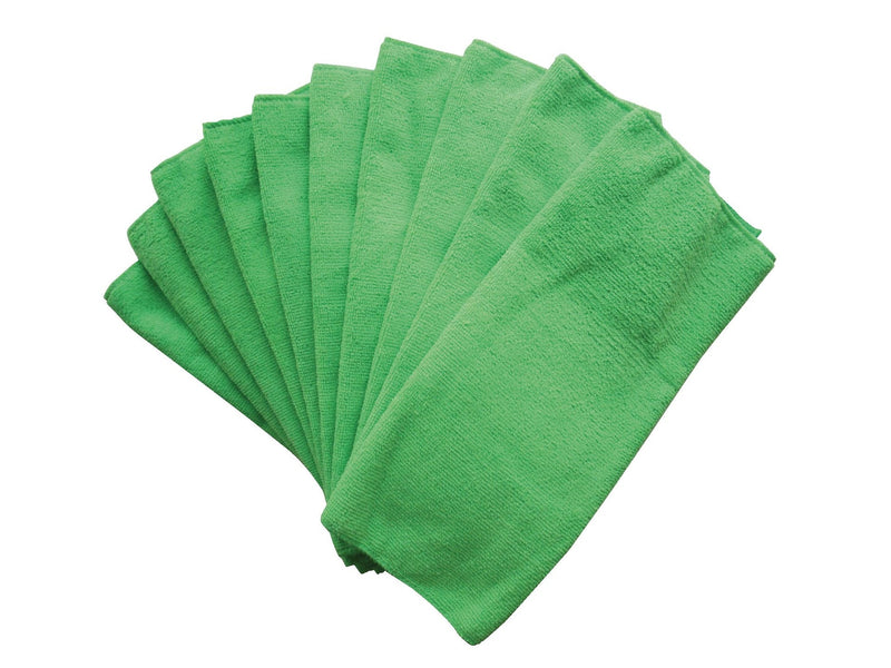 All-Purpose Machine Washable Microfibre Cloths, Green, 10-pk C2922