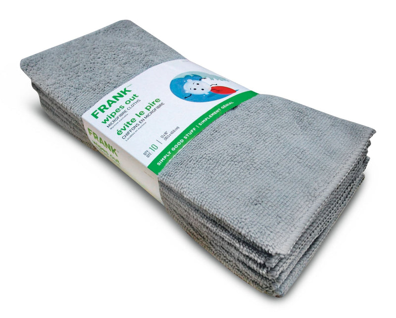 All-Purpose Machine Washable Microfibre Cloths, Grey, 10-pk T4399