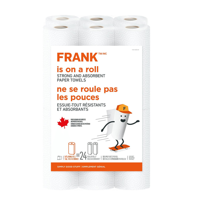Double Roll Paper Towel, 2-ply, 12-pk, Ultra Absorbent K7035